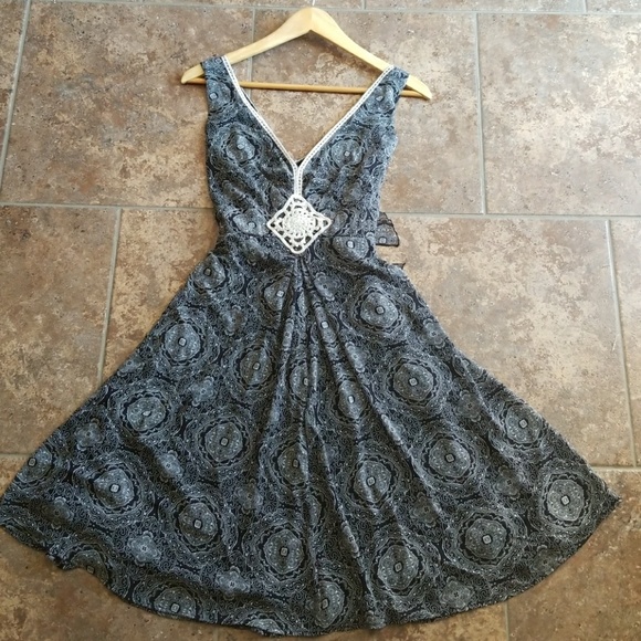 Dress Barn Dresses & Skirts - [ dress barn ] tie back crochet sleeveless dress